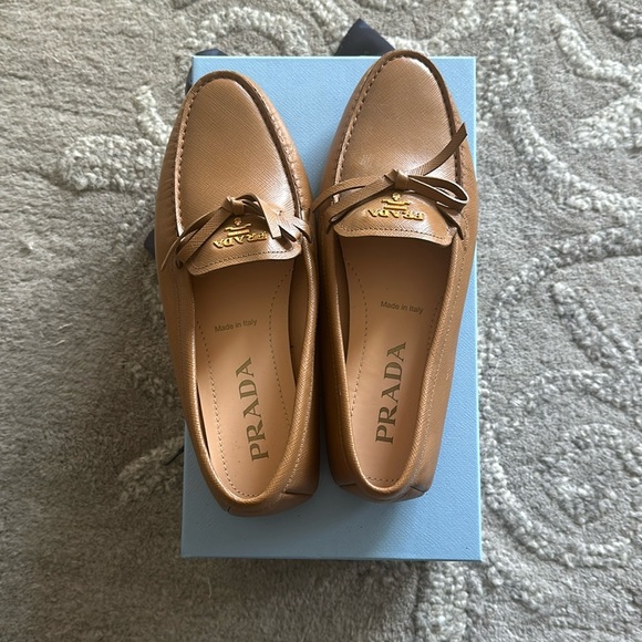 Prada Calzature Donna - color: caramel Women’s Leather Loafer - Picture 1 of 6